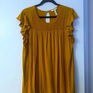 Matilda Jane Yellow Flutter Sleeve Smocked Tunic